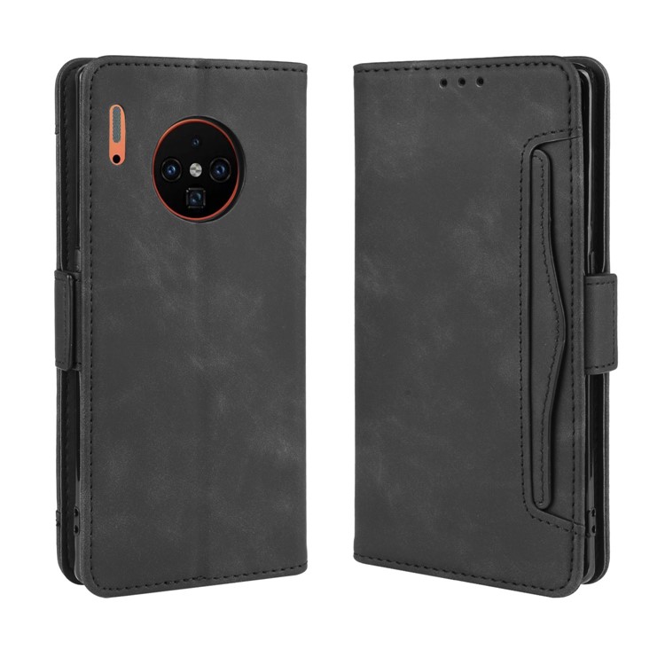 PU Leather + TPU Stand Wallet Covering for Huawei Mate 30 Pro - Black-7