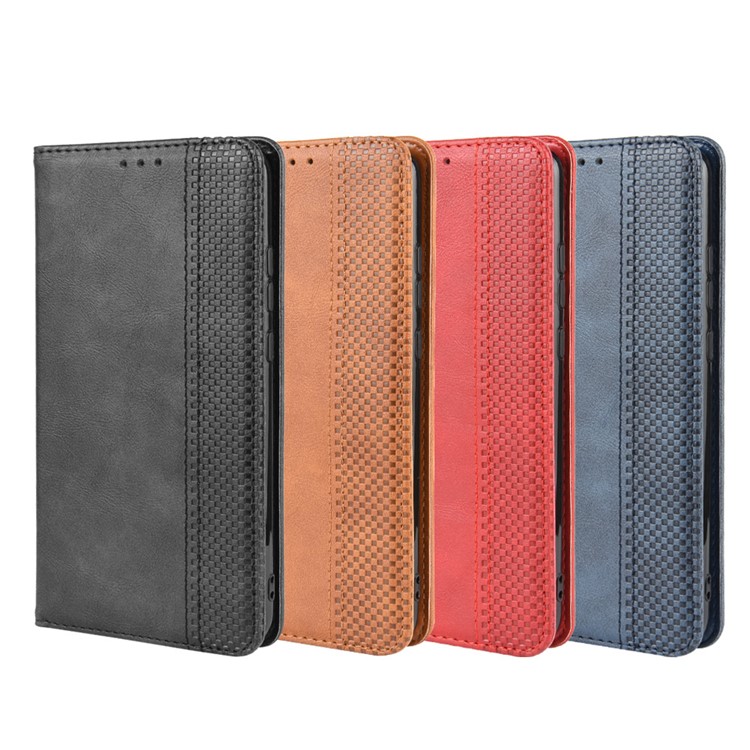 Auto-absorbed Retro Style Wallet Stand Leather Cell Cover Shell for Huawei Mate 30 - Black-12