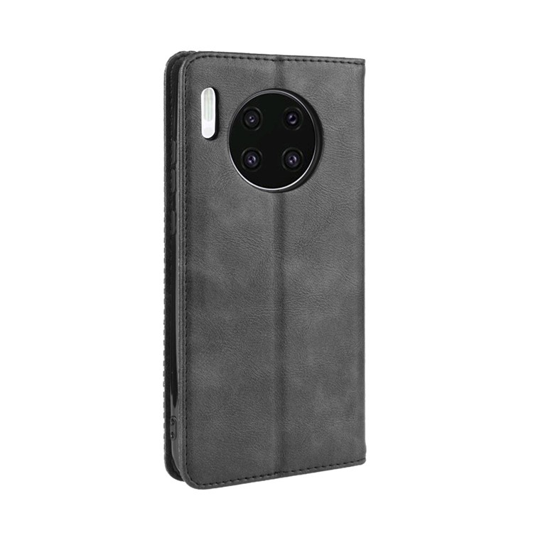 Auto-absorbed Retro Style Wallet Stand Leather Cell Cover Shell for Huawei Mate 30 - Black-6