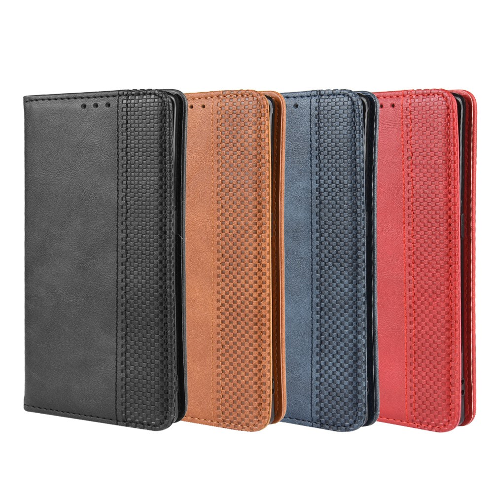 Vintage Style Leather Wallet Case for Huawei Mate 30 Pro - Black-12