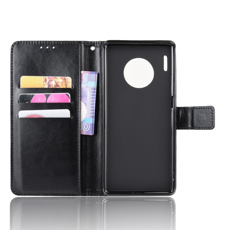 Etui Portefeuille En Cuir Crazy Horse Pour Huawei Mate 30 Pro - Noir-3
