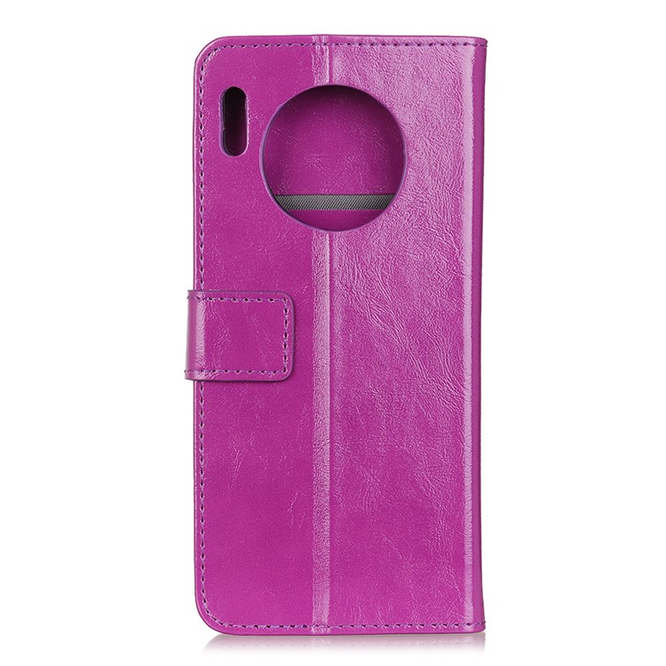 Crazy Horse Skin Wallet Leather Stand Case for Huawei Mate 30 Pro - Purple-2