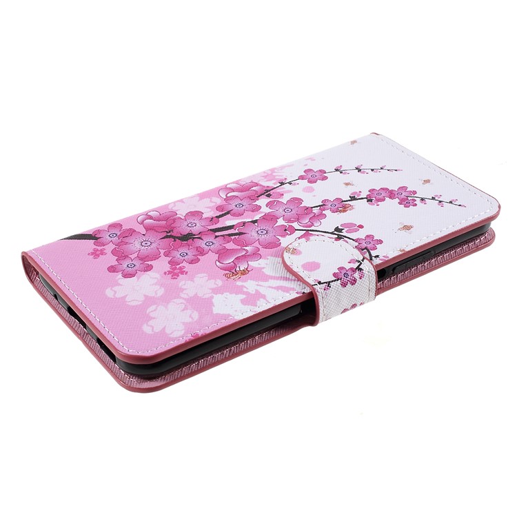 Pattern Printing Leather Wallet Stand Phone Case for Huawei Honor 20 / nova 5T - Pink Flower-4