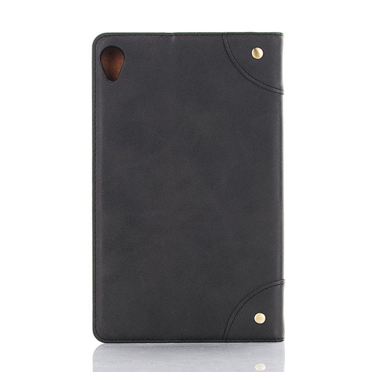 Retro Book Pattern Wallet Leather Smart Tablet Case with Stand for Huawei MediaPad M6 8.4-inch - Black-2