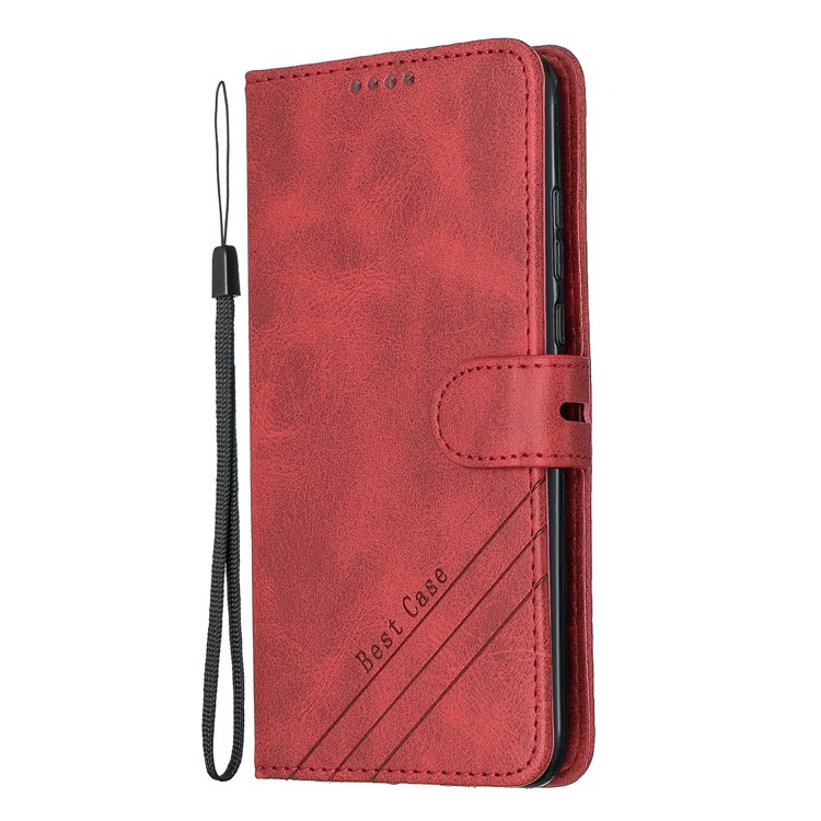 Tampa Da Carteira De Couro Do Telefone Móvel Stand Case Para Huawei P30 Lite / Nova 4e - Vermelho-2