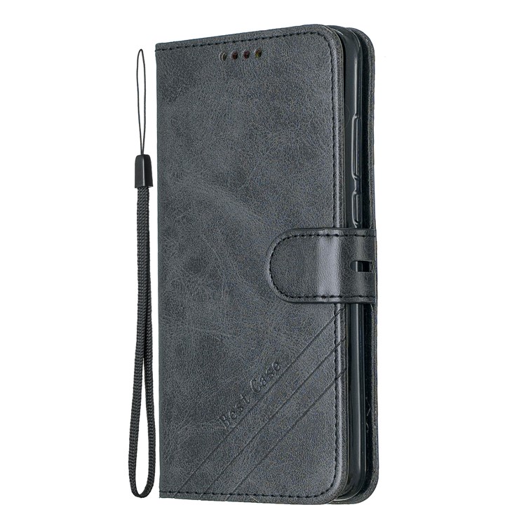Wallet Leather Phone Stand Shell Casing for Huawei P20 - Black-2