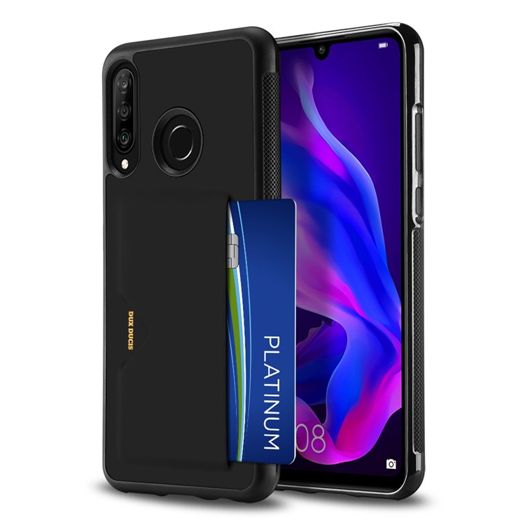 DUX DUCIS Pocard Series PU Leather Coated TPU Case for Huawei P30 Lite New Edition/P30 Lite/nova 4e - Black