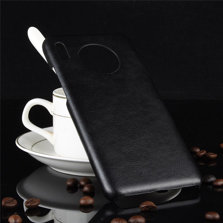 Textura Lichia Couro Pu + Tampa Do Telefone Pc Para Huawei Mate 30 - Preto-5