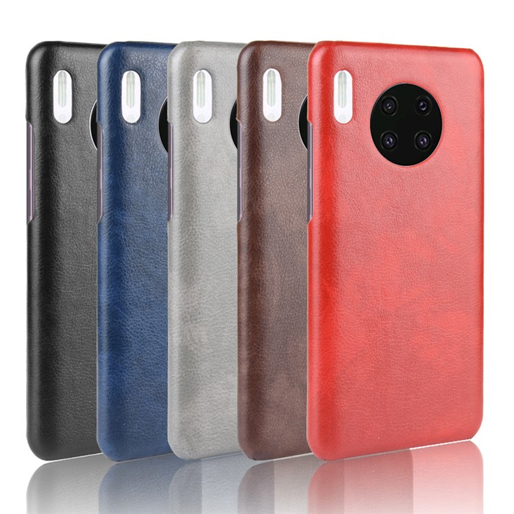 Textura Lichia Couro Pu + Tampa Do Telefone Pc Para Huawei Mate 30 - Preto-8