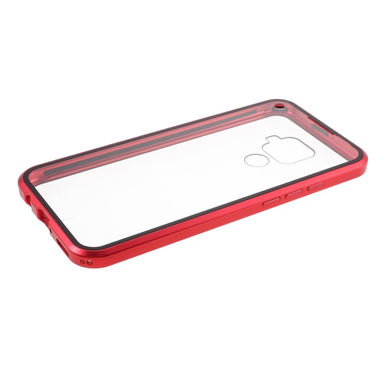 Detachable Magnetic Metal Frame + Glass Full Protective Back Cover Phone Casing for Huawei Mate 30 Lite / nova 5i Pro - Red-11