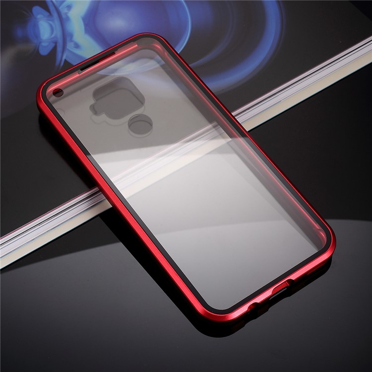 Detachable Magnetic Metal Frame + Glass Full Protective Back Cover Phone Casing for Huawei Mate 30 Lite / nova 5i Pro - Red-6