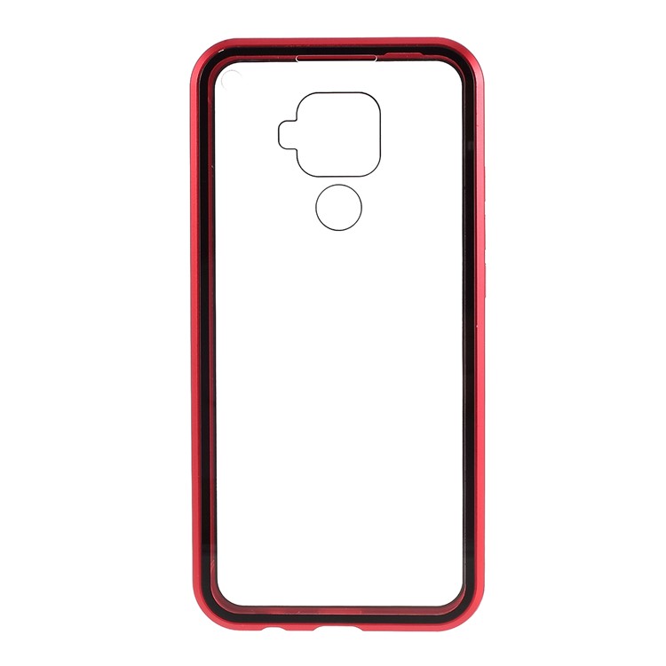 Detachable Magnetic Metal Frame + Glass Full Protective Back Cover Phone Casing for Huawei Mate 30 Lite / nova 5i Pro - Red-8