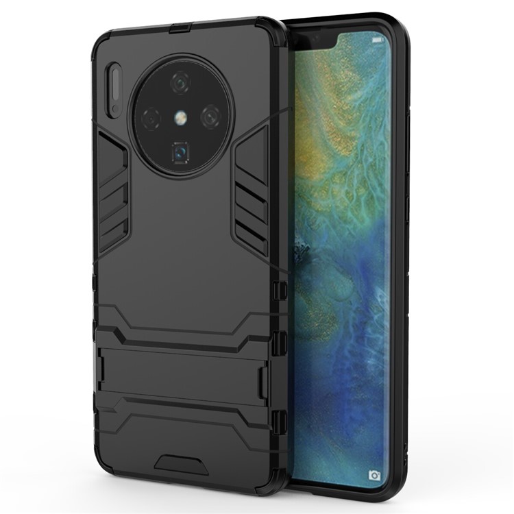 Plastic + TPU Hybrid Shell Case with Kickstand for Huawei Mate 30 - Black-2