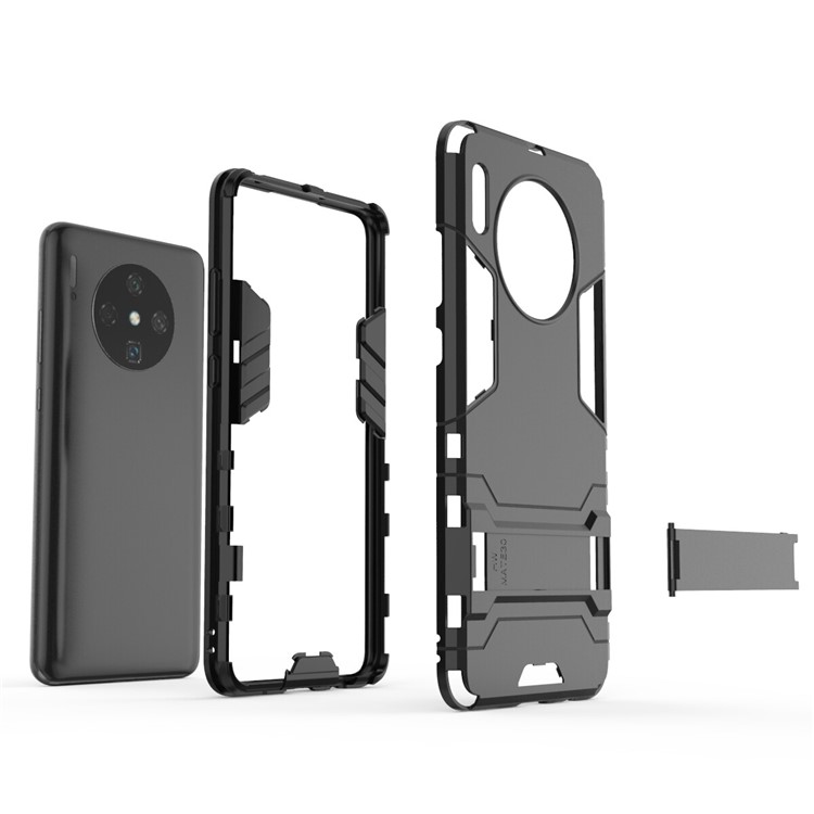 Plastic + TPU Hybrid Shell Case with Kickstand for Huawei Mate 30 - Black-4