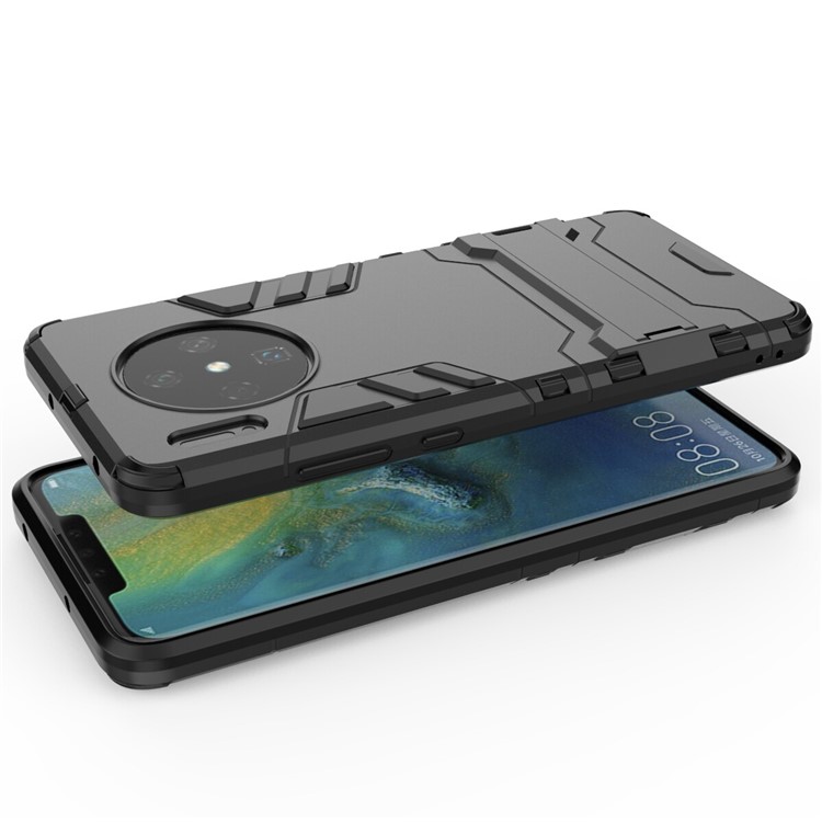 Kunststoff + TPU Hybrid Shell Case Mit Ständer Für Huawei Mate 30 - Schwarz-5