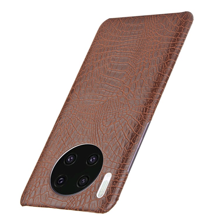 Piel De Cocodrilo Cuero De La PU + Carcasa Dura De La PC Para El Mate Huawei 30 - Marrón-3