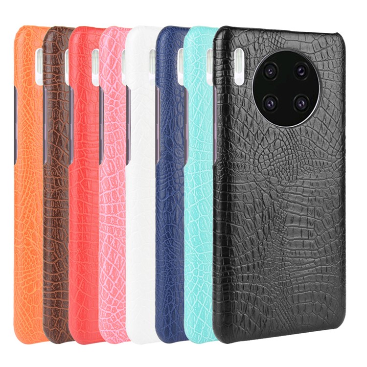 Piel De Cocodrilo Cuero De La PU + Carcasa Dura De La PC Para El Mate Huawei 30 - Marrón-6