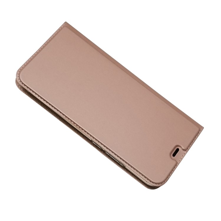 Magnetic Adsorption Leather Card Holder Phone Shell for Huawei Mate 20 Lite - Rose Gold-4