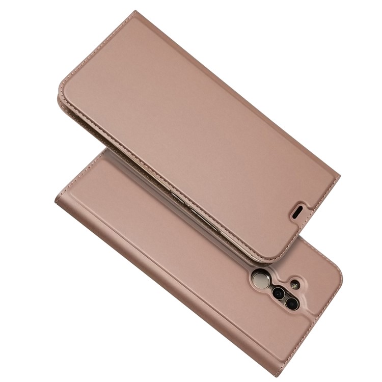 Magnetic Adsorption Leather Card Holder Phone Shell for Huawei Mate 20 Lite - Rose Gold-8