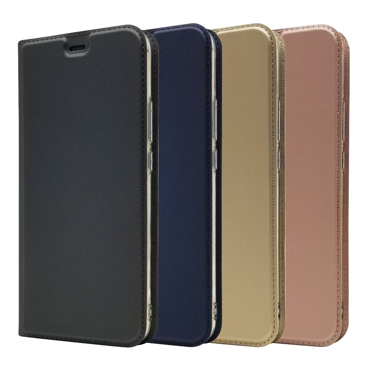 Magnetic Adsorption Leather Card Holder Phone Shell for Huawei Mate 20 Lite - Rose Gold-9