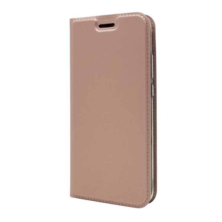 Magnetic Adsorption Leather Card Holder Phone Cover for Huawei P20 Lite (2018)/Nova 3e - Rose Gold-2