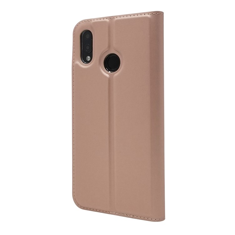 Magnetic Adsorption Leather Card Holder Phone Cover for Huawei P20 Lite (2018)/Nova 3e - Rose Gold-3