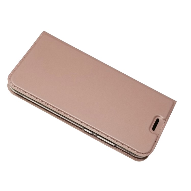 Magnetic Adsorption Leather Card Holder Phone Cover for Huawei P20 Lite (2018)/Nova 3e - Rose Gold-4