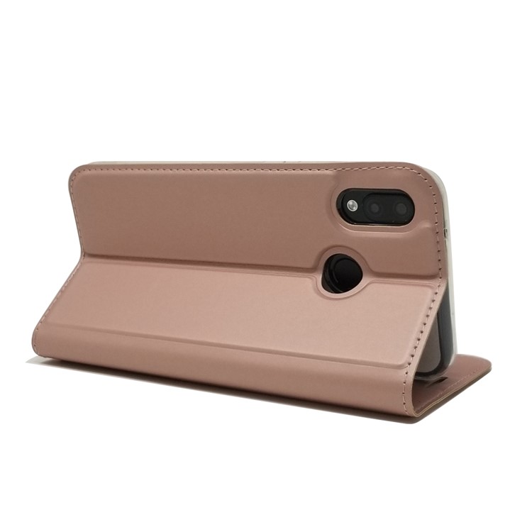 Magnetic Adsorption Leather Card Holder Phone Cover for Huawei P20 Lite (2018)/Nova 3e - Rose Gold-7