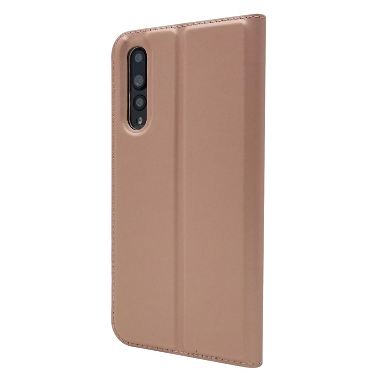 Magnetic Adsorption Leather Card Holder Phone Case Shell for Huawei P20 Pro - Rose Gold-3