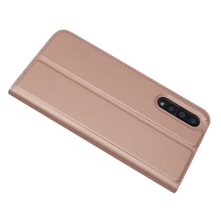 Magnetic Adsorption Leather Card Holder Phone Case Shell for Huawei P20 Pro - Rose Gold-5