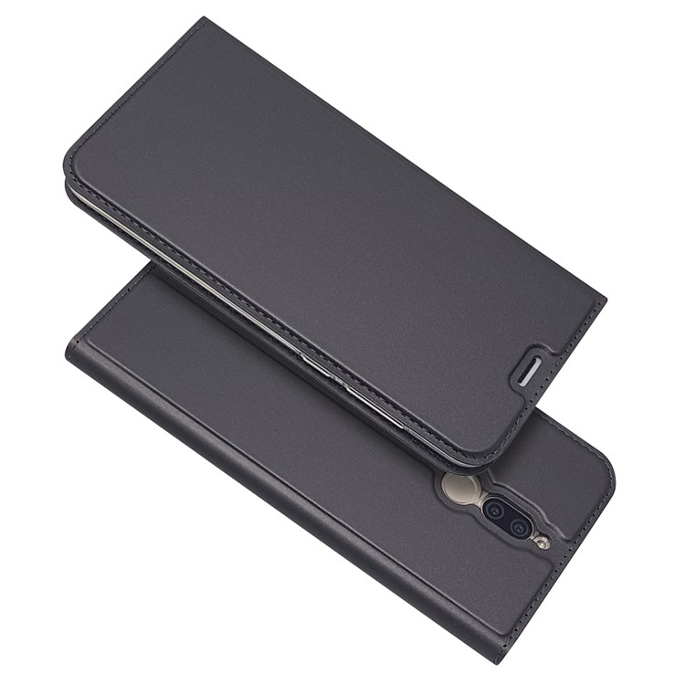 Magnetic Adsorption Leather Card Holder Case for Huawei Mate 10 Lite - Black-3