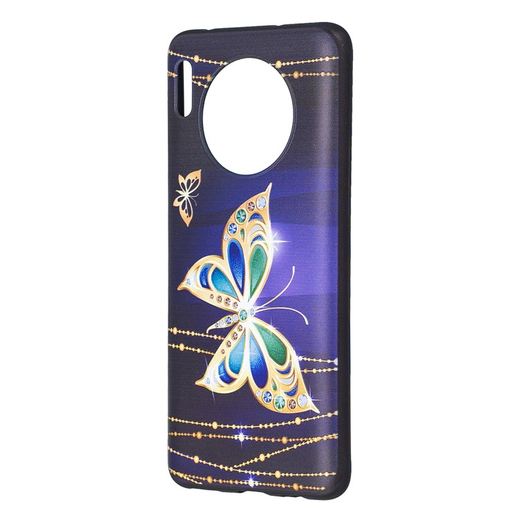 Pattern Printing Soft TPU Protective Case for Huawei Mate 30 - Metal Butterflies-2