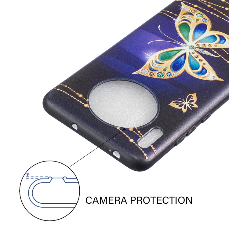 Pattern Printing Soft TPU Protective Case for Huawei Mate 30 - Metal Butterflies-4