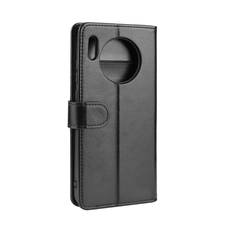 Crazy Horse Texture Leather Stand Protective Phone Casing Wallet Cover for Huawei Mate 30 - Black-4