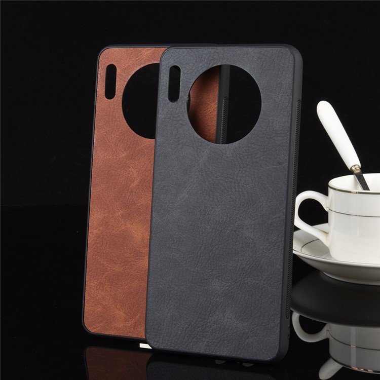 PU Leather Coated TPU Back Mobile Phone Cover for Huawei Mate 30 - Grey-8