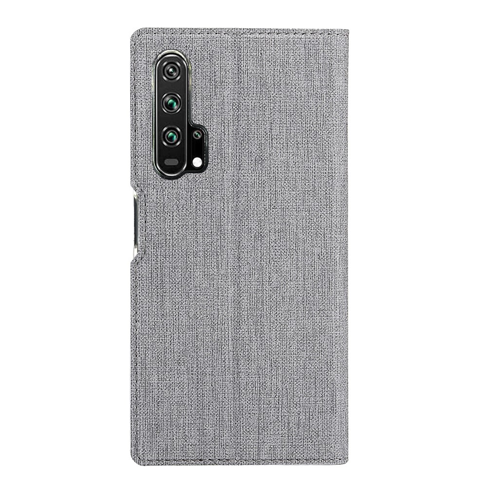 VILI DMX Couro Cruz Textura Stand Case Com Slot Para Cartão Para Huawei Honra 20 Pro - Cinzento-14