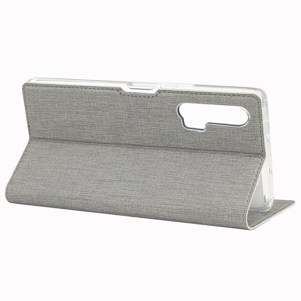 VILI DMX Couro Cruz Textura Stand Case Com Slot Para Cartão Para Huawei Honra 20 Pro - Cinzento-9