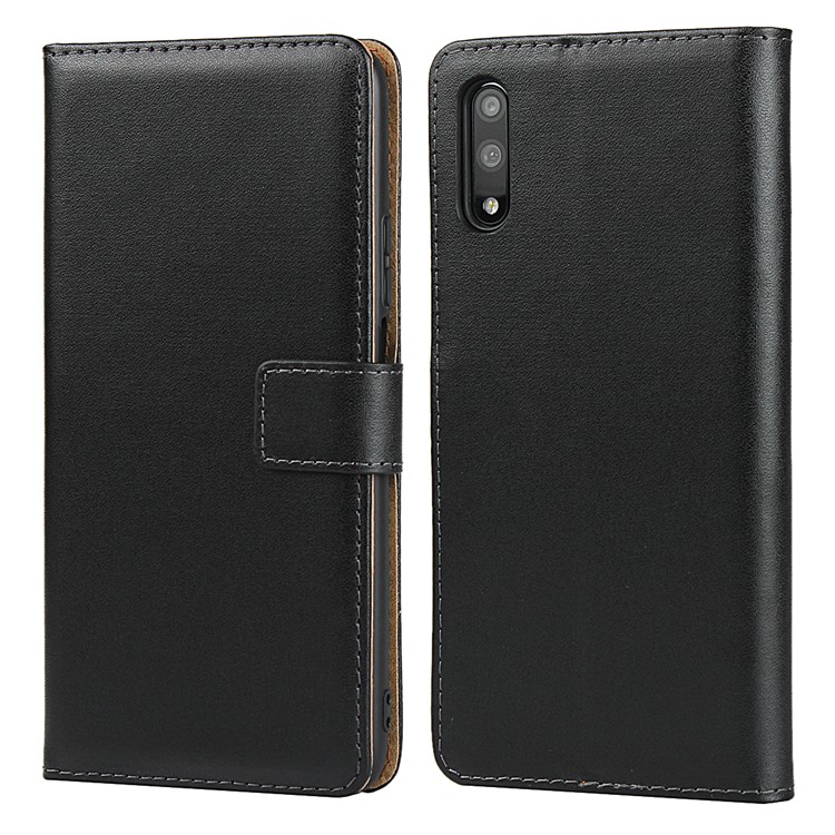 Genuine Leather Wallet Stand Phone Casing for Huawei Honor 9X - Black-2