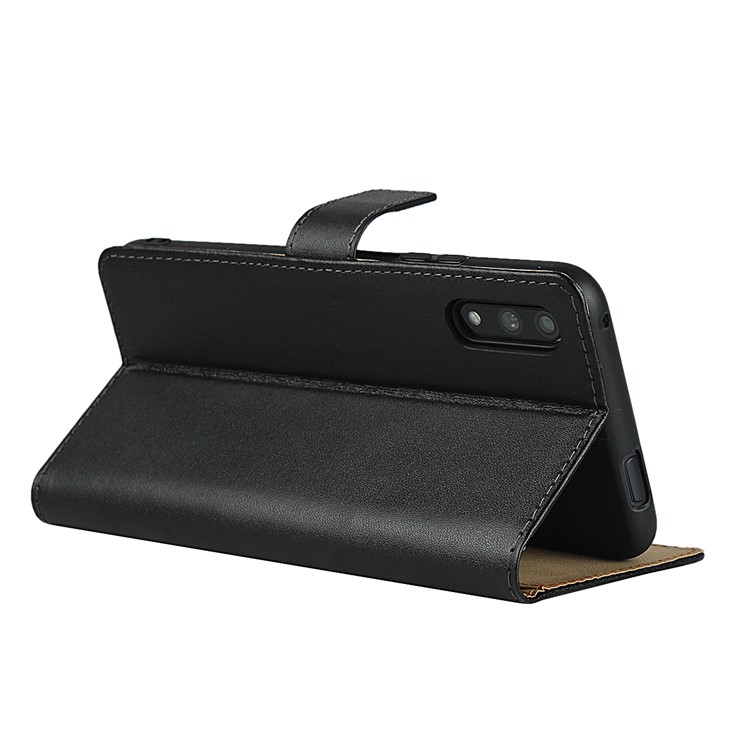 Genuine Leather Wallet Stand Phone Casing for Huawei Honor 9X - Black-6