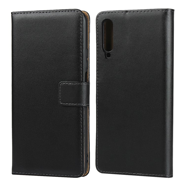 Genuine Leather Wallet Stand Phone Shell Cover for Huawei Honor 9X Pro - Black-2