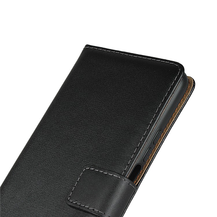 Genuine Leather Wallet Stand Phone Shell Cover for Huawei Honor 9X Pro - Black-8