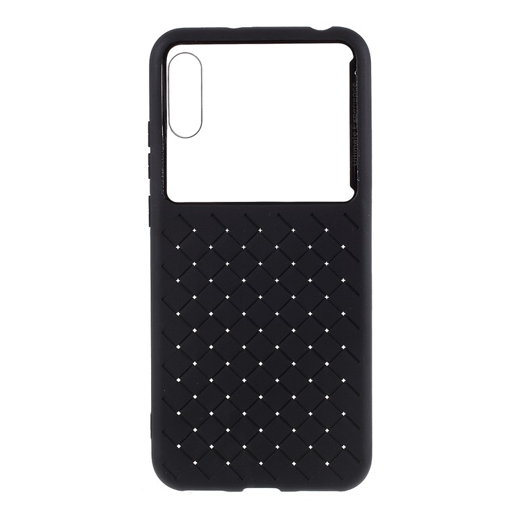 Woven TPU + PC Back Cell Cover for Huawei Y6 Pro (2019) - Black-1