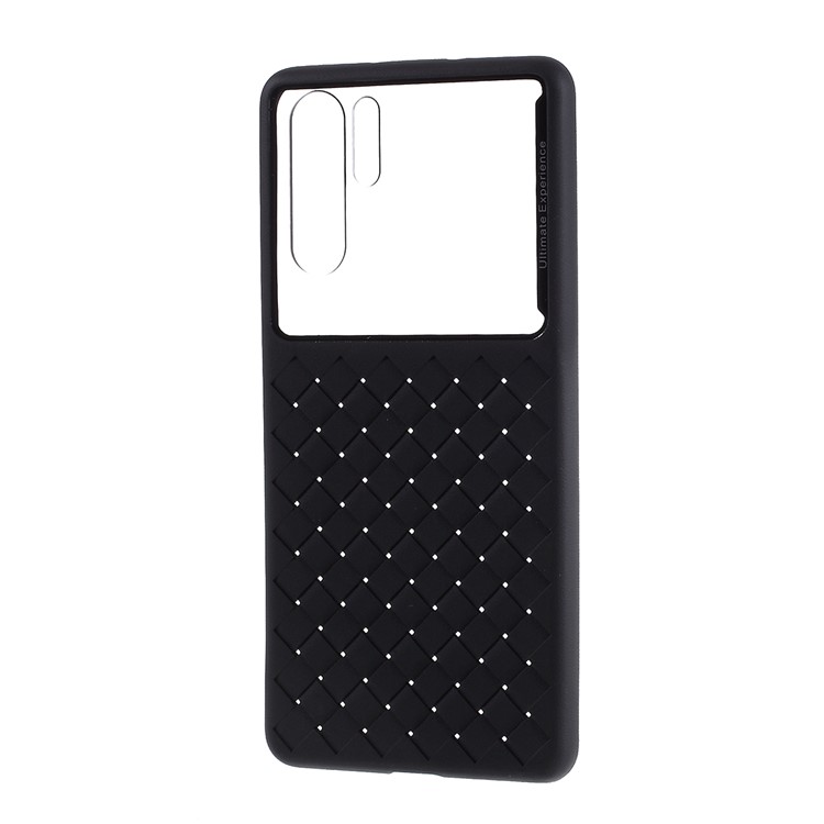 Woven Pattern Soft TPU + Clear PC Phone Shell Case for Huawei P30 Pro - Black-2