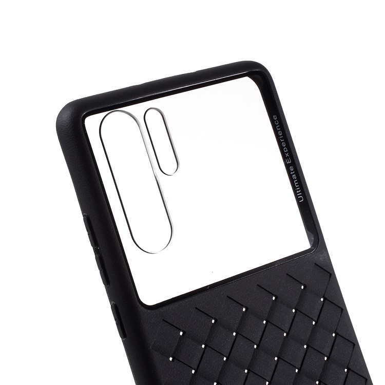 Woven Pattern Soft TPU + Clear PC Phone Shell Case for Huawei P30 Pro - Black-4