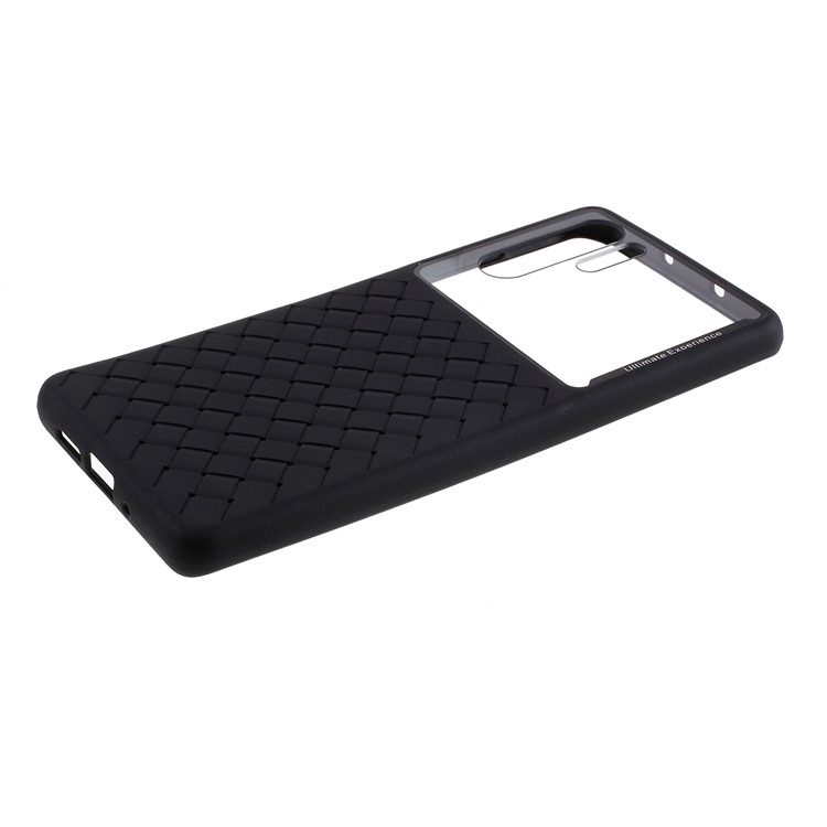 Woven Pattern Soft TPU + Clear PC Phone Shell Case for Huawei P30 Pro - Black-5