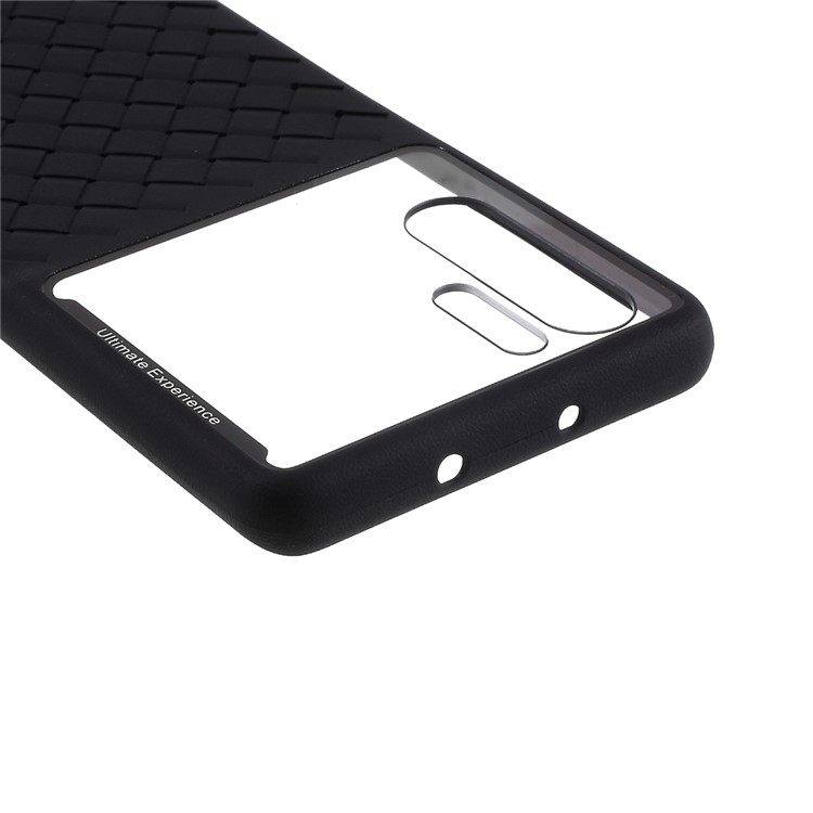 Woven Pattern Soft TPU + Clear PC Phone Shell Case for Huawei P30 Pro - Black-6
