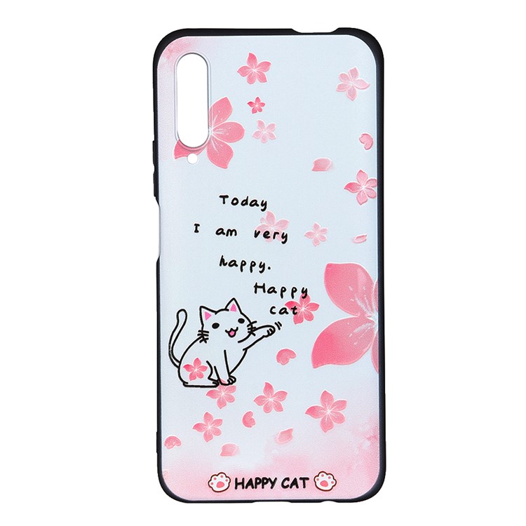 Cat Pattern Printed PC + TPU Hybrid Phone Shell for Huawei Honor 9X/9X Pro - Happy Cat-1