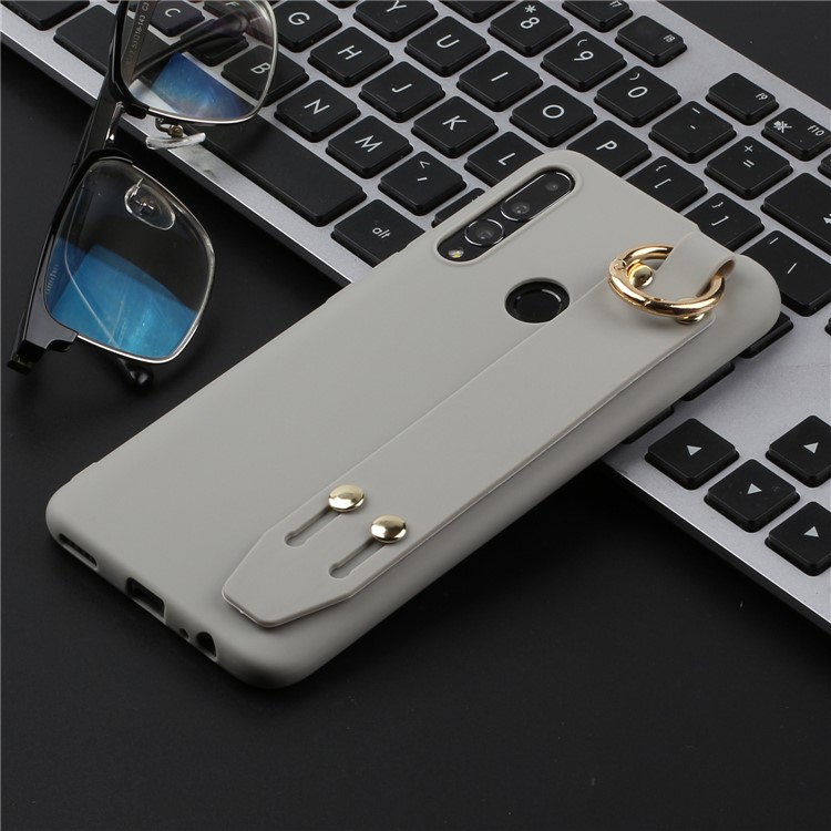 Matte Hand Strap Stand TPU Mobile Case for Huawei P Smart Z / Y9 Prime 2019 - Grey-4