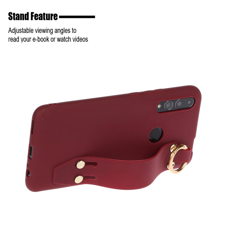 Matte Hand Strap Stand TPU Mobile Case for Huawei Honor 9X (Global)/ P Smart Z / Y9 Prime 2019 - Wine Red-2