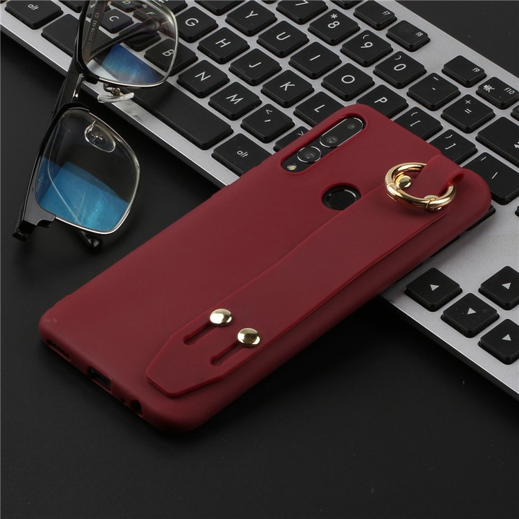 Matte Hand Strap Stand TPU Mobile Case for Huawei Honor 9X (Global)/ P Smart Z / Y9 Prime 2019 - Wine Red-4